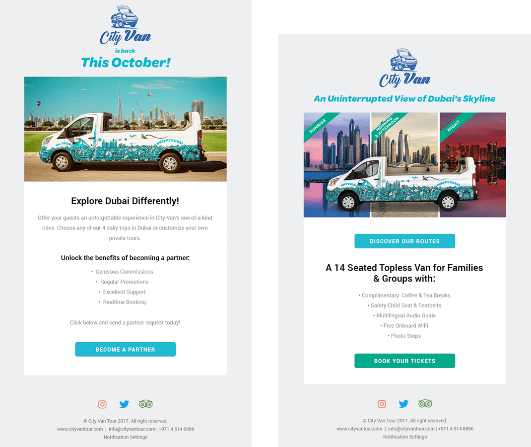 City Van Tour Email